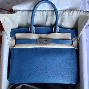 Hermès Birkin 30 Bleu Azur Epsom Palladium Hardware PHW