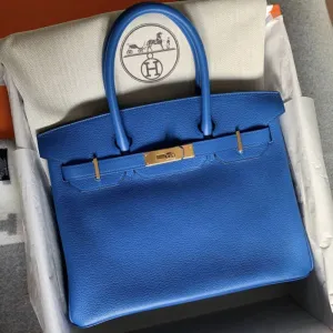 Hermès Birkin 30 Bleu Zellige Taurillon Novillo Gold Hardware GHW