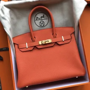 Hermès Birkin 30 Feu Togo Gold Hardware GHW