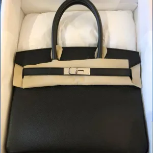 Hermès Birkin 30 Noir (Black) Epsom Palladium Hardware PHW
