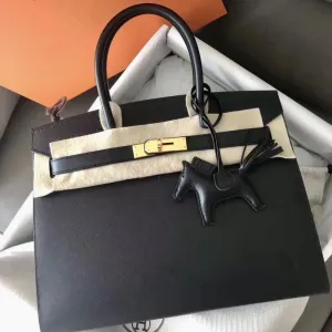 Hermès Birkin 30 Noir (Black) Sellier Veau Monsieur Gold Hardware GHW