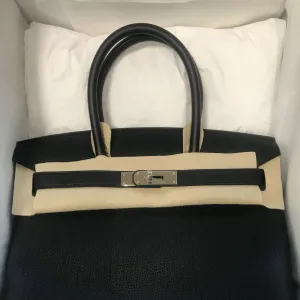 Hermès Birkin 30 Noir (Black) Togo Palladium Hardware PHW