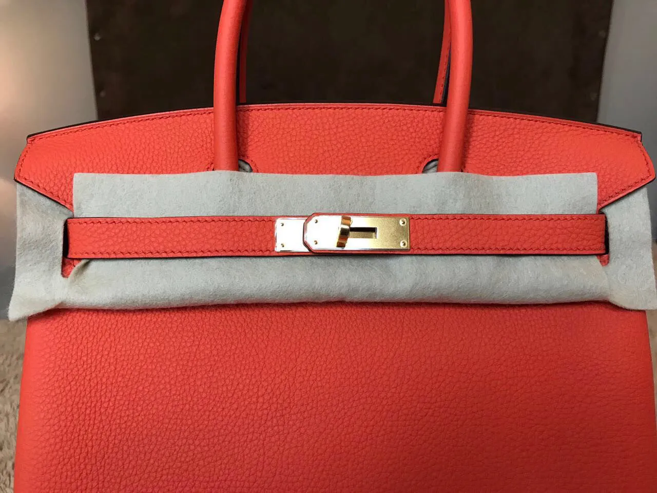 Hermès Birkin 30 Orange Poppy Togo Gold Hardware GHW A Stamp 2017 <!19054912>