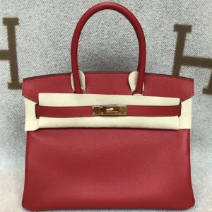 Hermès Birkin 30 Rouge Casaque Epsom Gold Hardware GHW