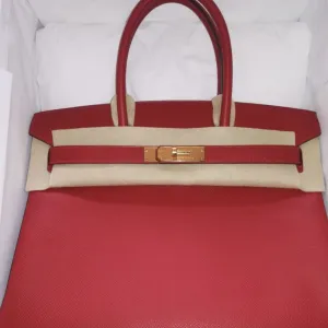 Hermès Birkin 30 Rouge Casaque Epsom Gold Hardware GHW