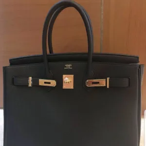 Hermès Birkin 35 Noir (Black) Togo Gold Hardware GHW