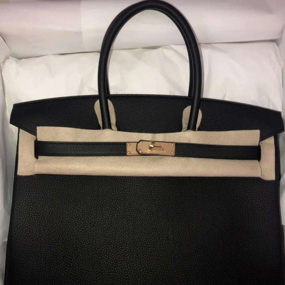 Hermès Birkin 35 Noir (Black) Togo Gold Hardware GHW
