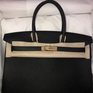 Hermès Birkin 35 Noir (Black) Togo Gold Hardware GHW