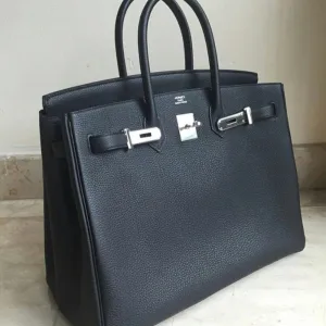 Hermès Birkin 35 Noir (Black) Togo Palladium Hardware PHW