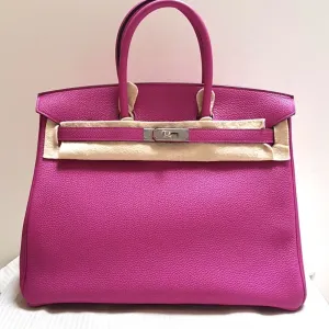 Hermès Birkin 35 Rose Pourpre Togo Palladium Hardware PHW