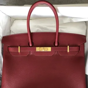 Hermès Birkin 35 Rouge Grenat Epsom Gold Hardware GHW