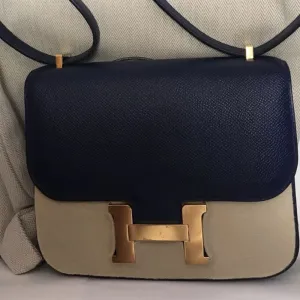 Hermès Constance 18 Bleu Saphir Epsom Gold Hardware GHW