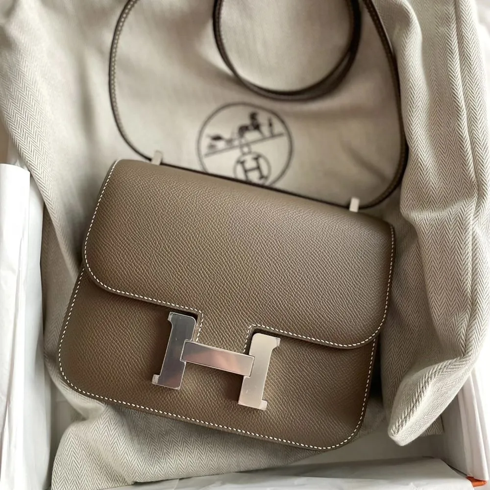 Hermès Constance 18 Etoupe Epsom Palladium Hardware PHW