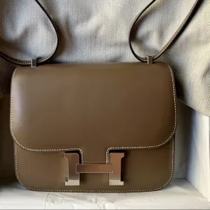 Hermès Constance 18 Etoupe Tadelakt Palladium Hardware PHW