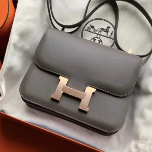 Hermès Constance 18 Gris Etain Swift Rose Gold Hardware RGHW