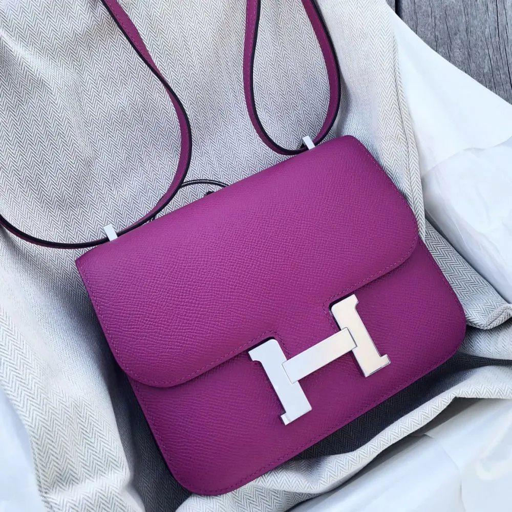 Hermès Constance 18 Rose Pourpre Epsom Palladium Hardware PHW