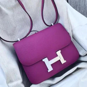 Hermès Constance 18 Rose Pourpre Epsom Palladium Hardware PHW