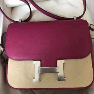 Hermès Constance 18 Rose Pourpre Evercolor Palladium Hardware PHW