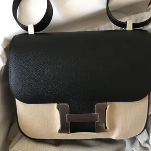 Hermès Constance 24 Noir (Black) Epsom Palladium Hardware PHW