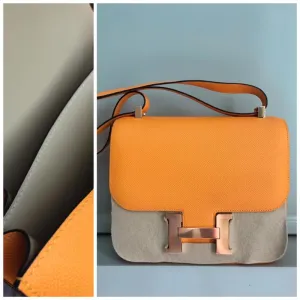 Hermès Constance HSS 24 Jaune d'Or/Gris Asphalte Epsom Rose Gold Hardware RGHW