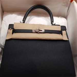 Hermès Kelly 25 Bleu Indigo Sellier Epsom Palladium Hardware PHW