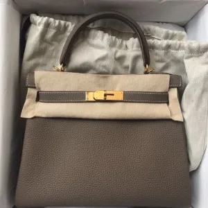Hermès Kelly 28 Etoupe Togo Gold Hardware GHW