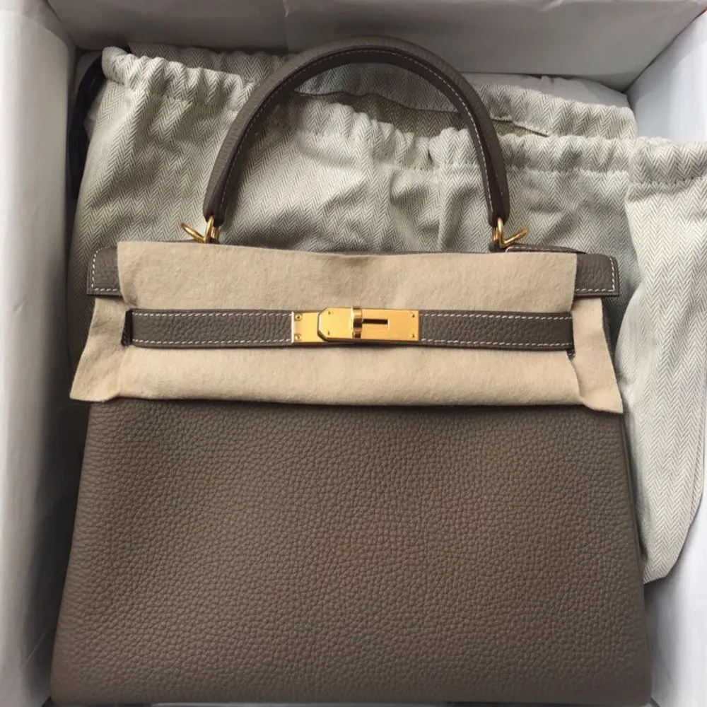 Hermès Kelly 28 Etoupe Togo Gold Hardware GHW