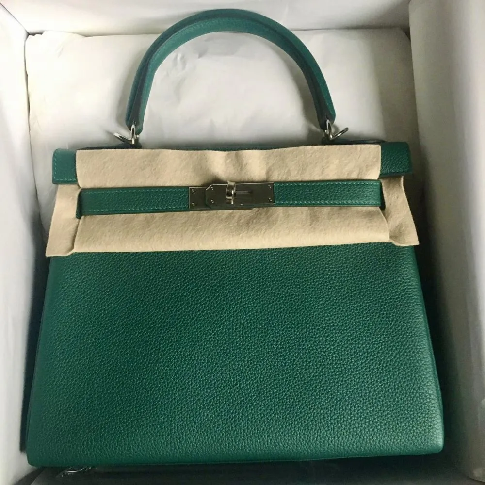 Hermès Kelly 28 Malachite Togo Palladium Hardware PHW