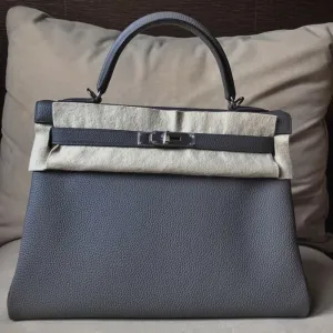 Hermès Kelly 32 Gris Etain Togo Palladium Hardware PHW
