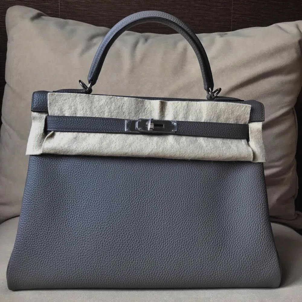 Hermès Kelly 32 Gris Etain Togo Palladium Hardware PHW