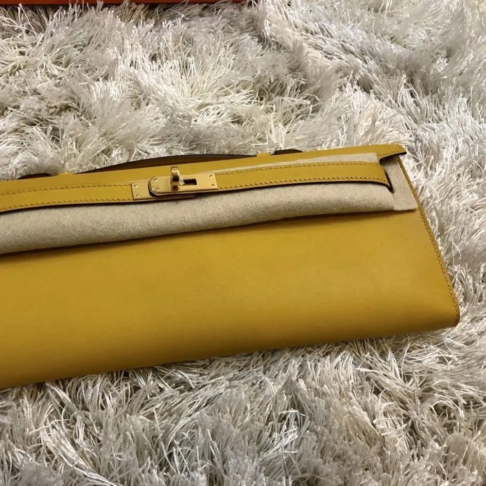 Hermès Kelly Cut Jaune Ambre Swift Gold Hardware GHW