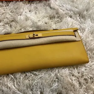Hermès Kelly Cut Jaune Ambre Swift Gold Hardware GHW
