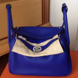 Hermès Lindy 26 Bleu Electrique Taurillon Clemence Palladium Hardware PHW