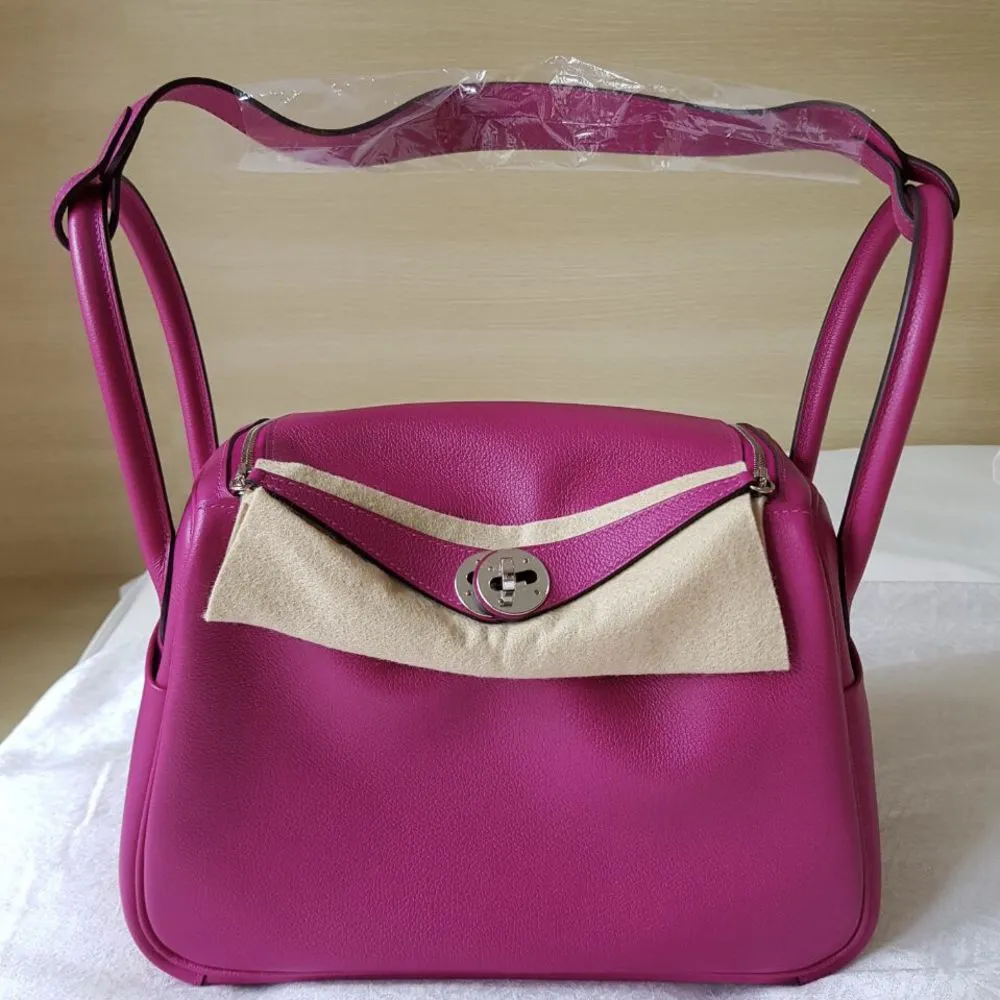 Hermès Lindy 26 Rose Pourpre Evercolor Palladium Hardware PHW