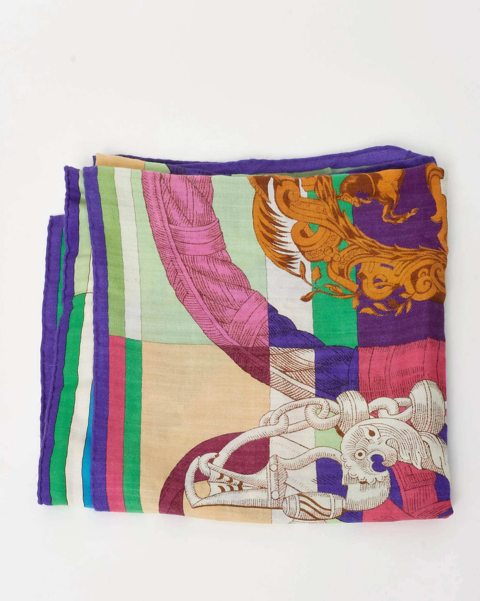Hermès Multi Cashmere Della Cavalleria Large Scarf