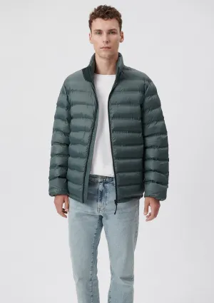 High Collar Green Puffer Jacket