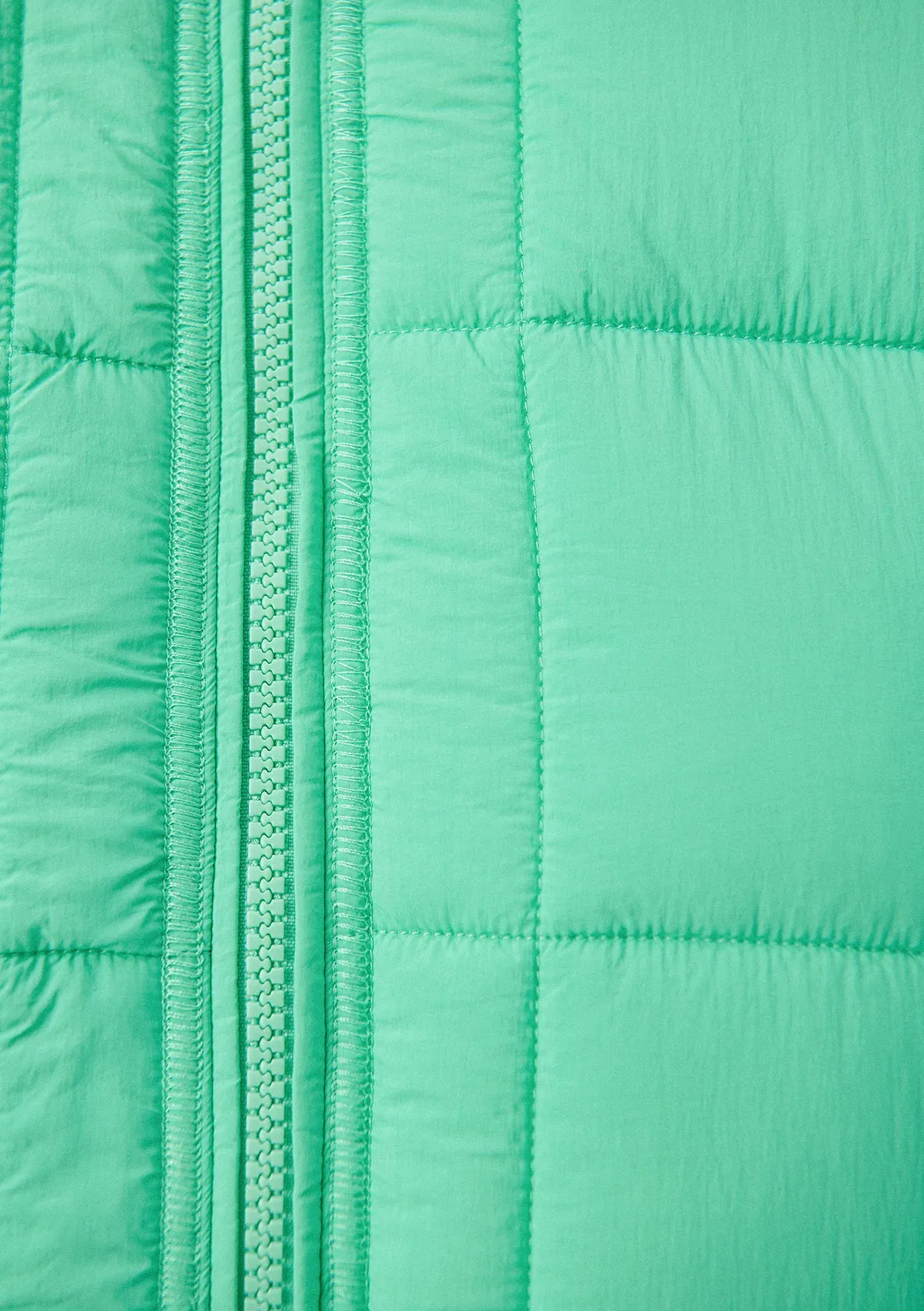 High Collar Green Puffer Jacket