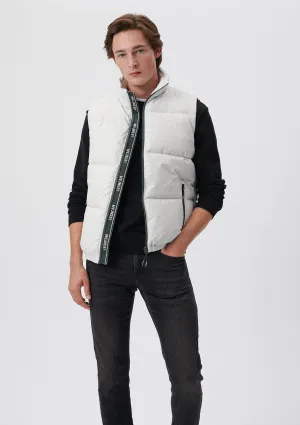 High Collar Grey Puffer Vest