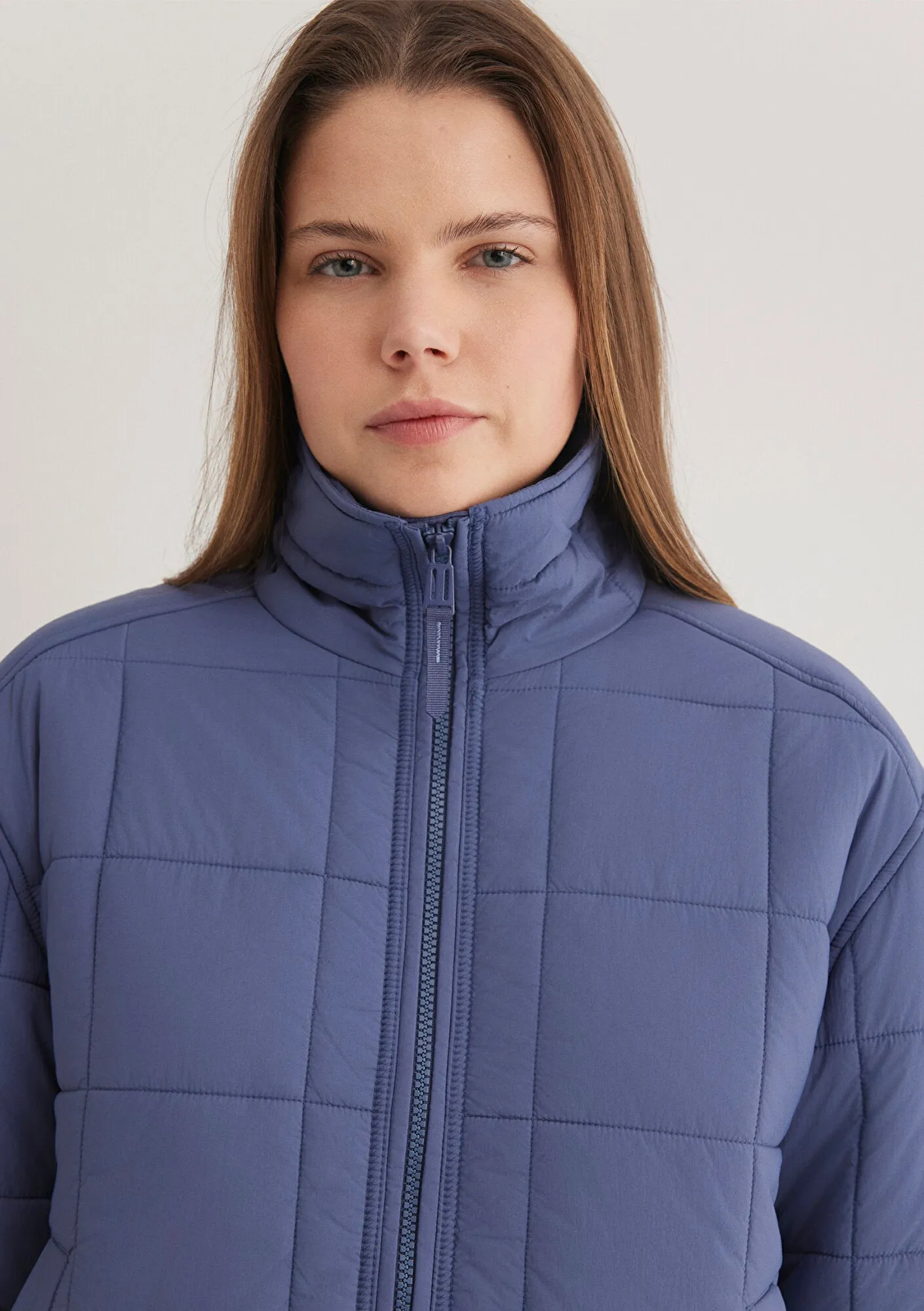 High Neck Purple Puffer Jacket