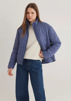 High Neck Purple Puffer Jacket