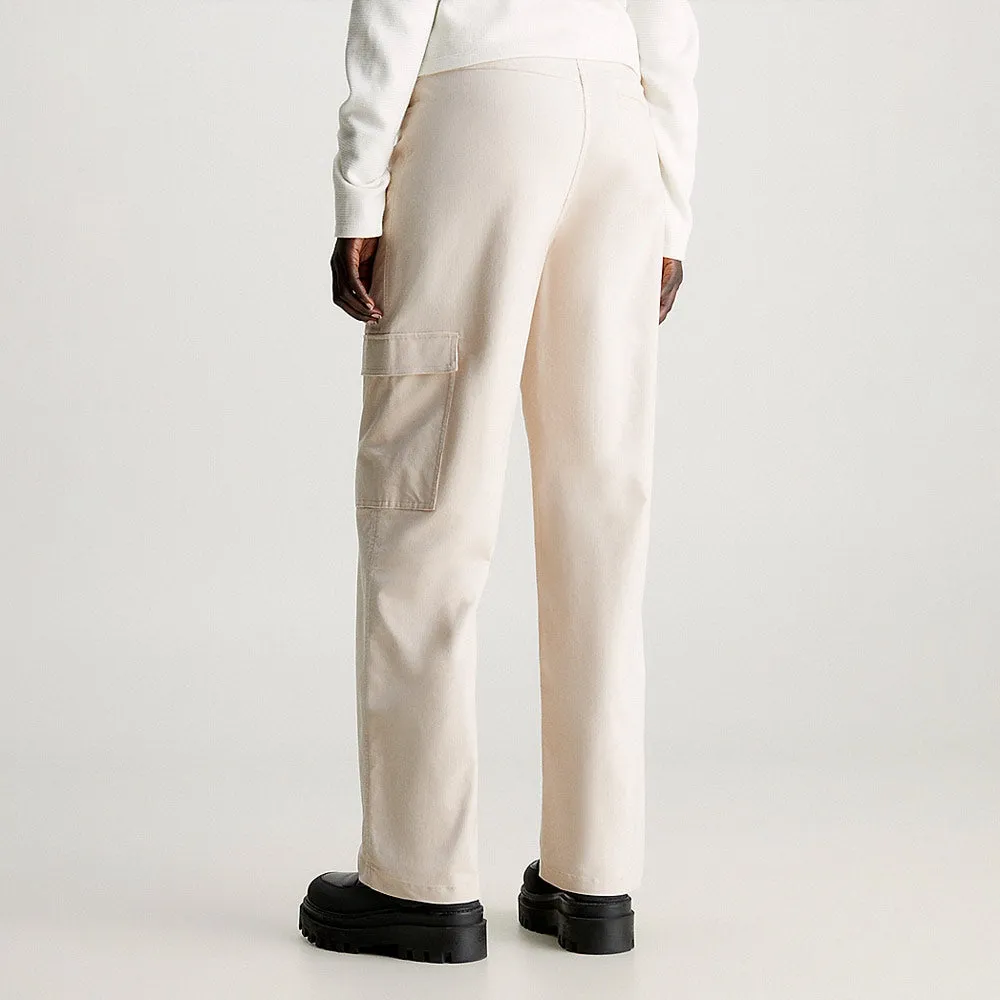 High Rise Corduroy Pants - Beige