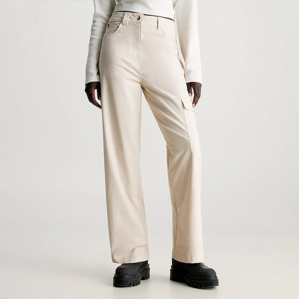 High Rise Corduroy Pants - Beige