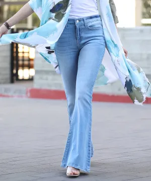 HIGH-RISE FLARE DENIM PANTS