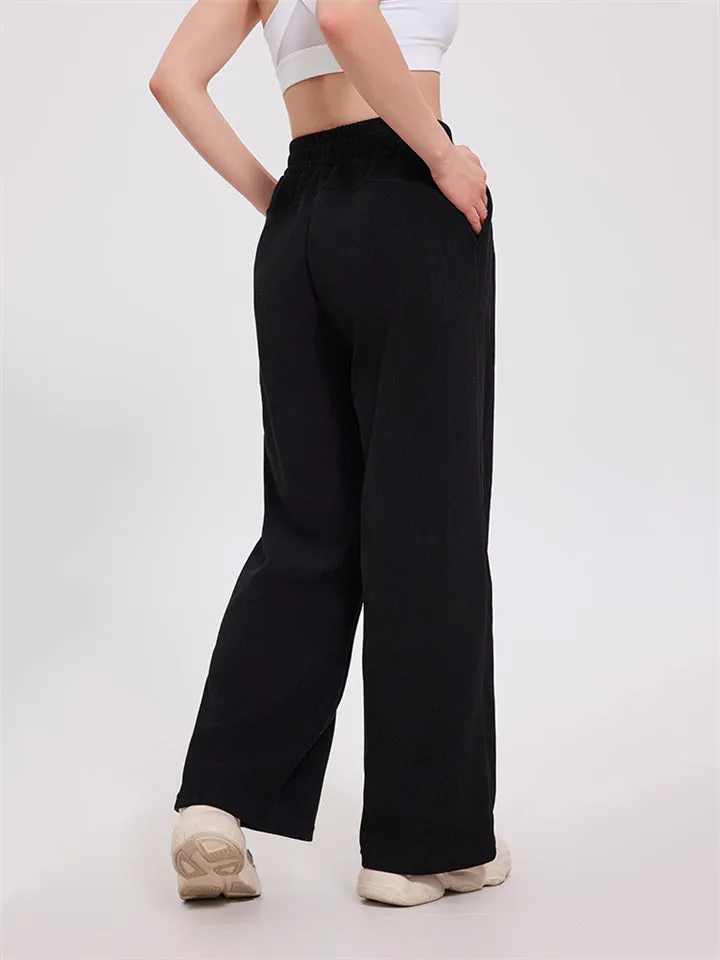 High Rise Wide Leg Corduroy Trousers for Ladies