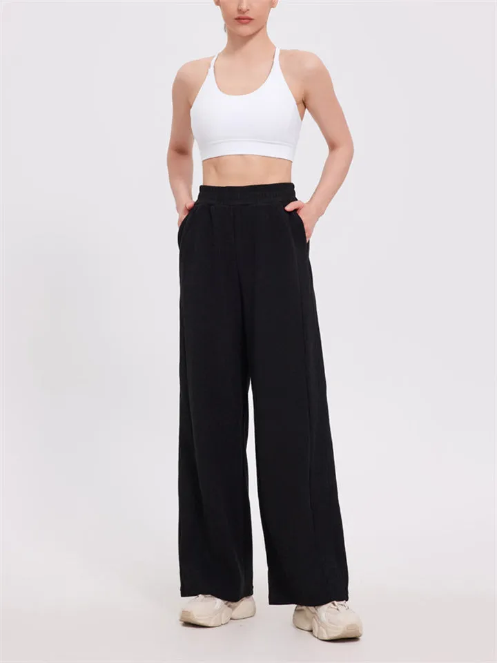 High Rise Wide Leg Corduroy Trousers for Ladies