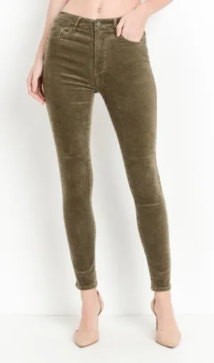 High Waist Skinny Stretch Corduroy Pant