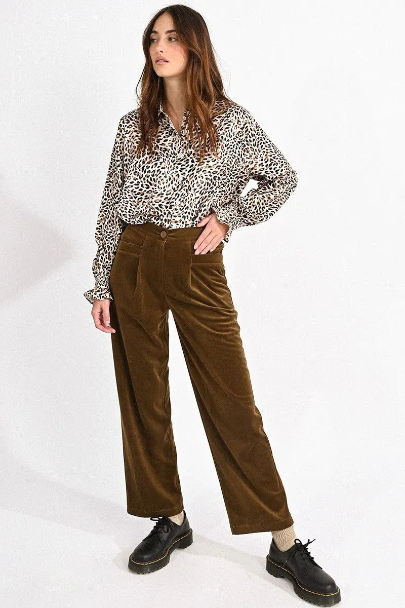 HIGH WAIST VELVET PANTS