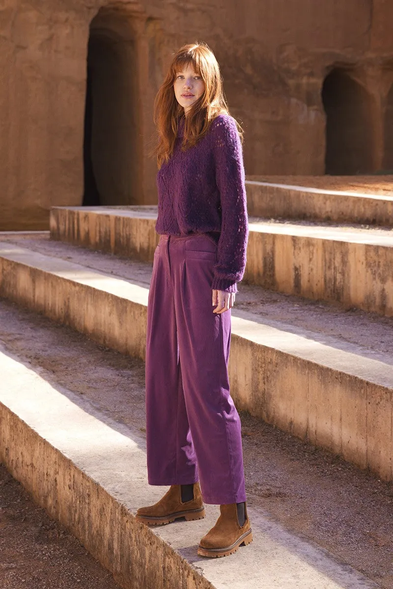 HIGH WAIST VELVET PANTS