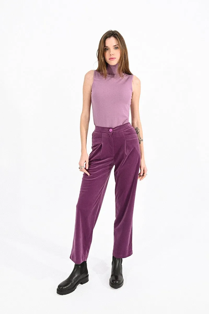 HIGH WAIST VELVET PANTS