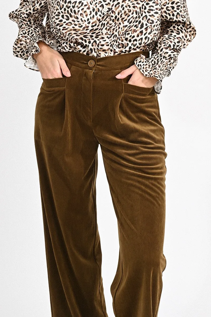 HIGH WAIST VELVET PANTS